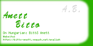anett bitto business card