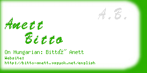 anett bitto business card